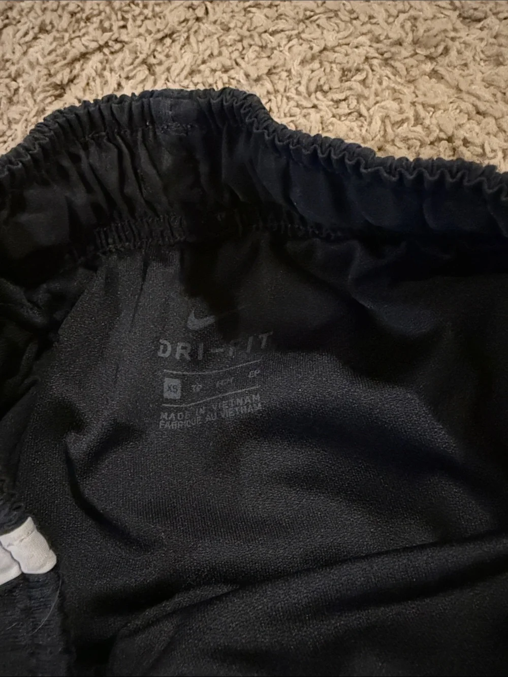 Nike Women’s Black Athletic Shorts with White Piping